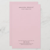 Light Pink Plain Attractive Stylish Business Briefpapier (Vorne/Hinten)