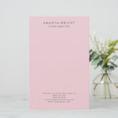 Light Pink Plain Attractive Stylish Business Briefpapier (Stehend Vorderseite)