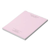 Light Pink Plain Attractive Stylish Business Notizblock (Rotiert)