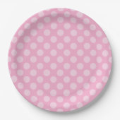 Light Pink Polka Dot Pappteller (Vorderseite)