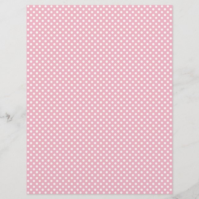 Light Pink Polka Dot Scrapbook Paper (Vorderseite)