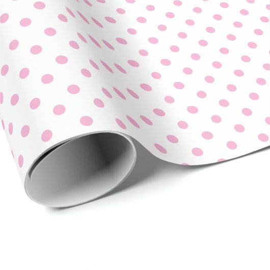 Light Pink Polka Dots Geschenkpapier (Rolleneckpunkt)