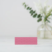 Light Pink Polka Dots Mini Visitenkarte (Stehend Vorderseite)