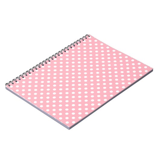 Light Pink Polka Dots Notebook Notizblock (Linke Seite)