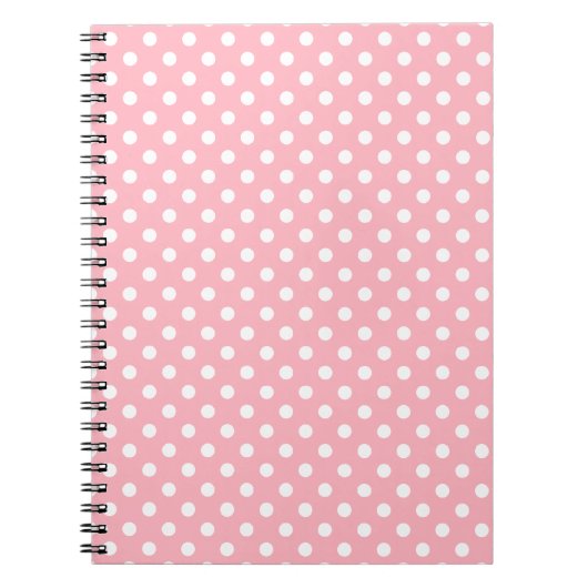 Light Pink Polka Dots Notebook Notizblock (Vorderseite)