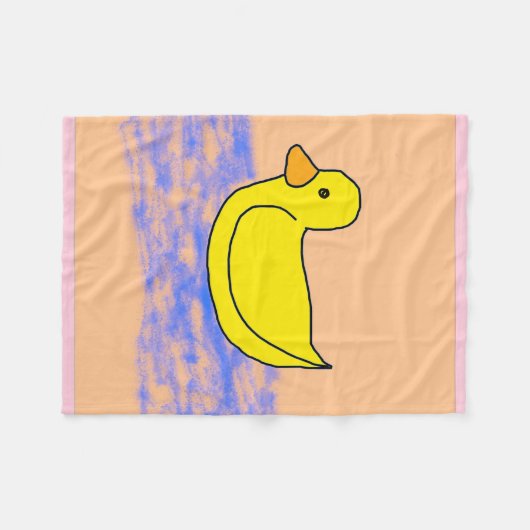 Light Pink Popcorn Anime Ducky Fleece Blanket (Vorderseite (Horizontal))