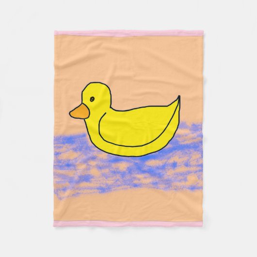 Light Pink Popcorn Anime Ducky Fleece Blanket (Vorderseite)