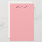 Light Pink Professional Unique Classic Handwriting Briefpapier (Vorne/Hinten)
