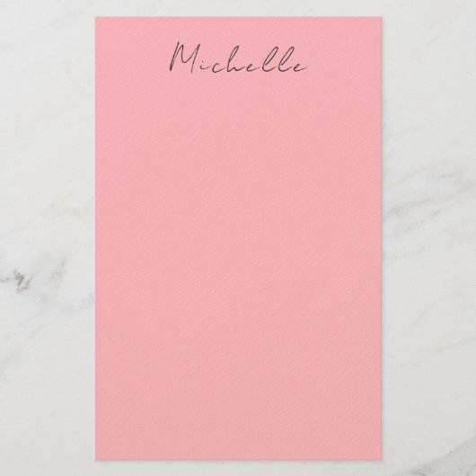 Light Pink Professional Unique Classic Handwriting Briefpapier (Vorderseite)