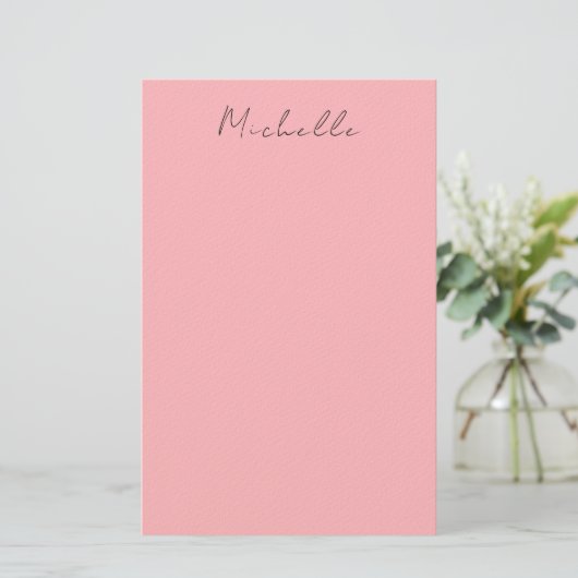 Light Pink Professional Unique Classic Handwriting Briefpapier (Stehend Vorderseite)