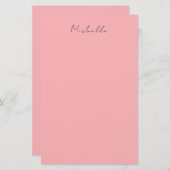Light Pink Professional Unique Classic Handwriting Briefpapier (Vorne/Hinten)