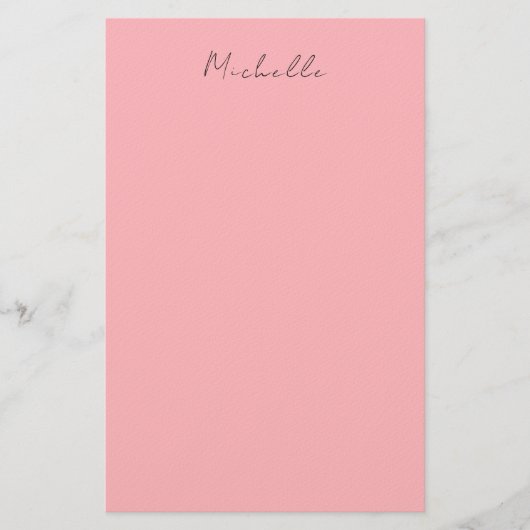Light Pink Professional Unique Classic Handwriting Briefpapier (Vorderseite)