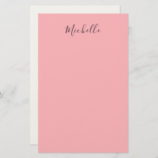 Light Pink Professional Unique Classic Handwriting Briefpapier (Vorne/Hinten)