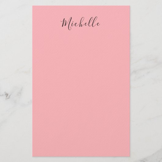 Light Pink Professional Unique Classic Handwriting Briefpapier (Vorderseite)