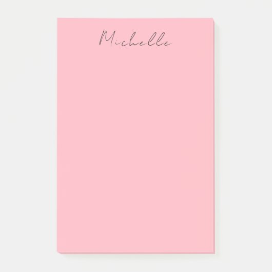 Light Pink Professional Unique Classic Handwriting Post-it Klebezettel (Vorderseite)