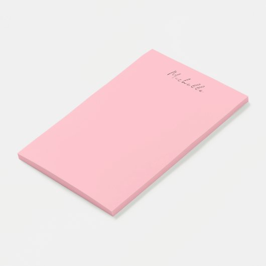 Light Pink Professional Unique Classic Handwriting Post-it Klebezettel (angewinkelt)