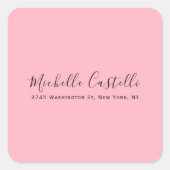 Light Pink Professional Unique Classic Handwriting Quadratischer Aufkleber (Vorderseite)