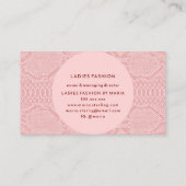 Light Pink Python Skin Business Card Visitenkarte (Rückseite)