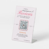 Light Pink QR Code Pedestzeichen - Feminine Custom Sockelschild (Vorderseite)