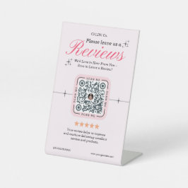 Light Pink QR Code Pedestzeichen - Feminine Custom Sockelschild