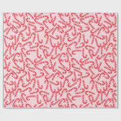 Light Pink & Red Candy Cane Muster Weihnachten Geschenkpapier (Flach)