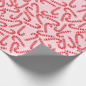 Light Pink & Red Candy Cane Muster Weihnachten Geschenkpapier (Ecke)