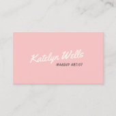 Light Pink Retro Handgeschriebene Skripttypografie Visitenkarte (Vorderseite)