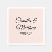 Light Pink Romantic Script Personalisiert Wedding Serviette (Vorderseite)