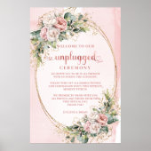 Light Pink Rose Gold Romantic Unplugged Ceremony  Poster (Vorne)