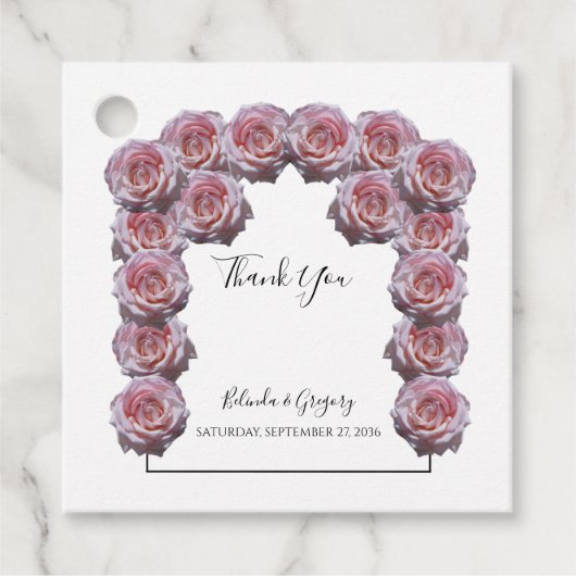 Light Pink Rose Hochzeitsgeschenke Liebesmarken Geschenkanhänger (Vorderseite)