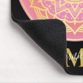 Light Pink, Rose Pink und Gold Boho Mandala Mousepad (Ecke)