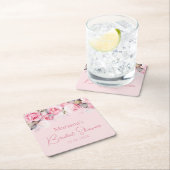 Light Pink Roses Floral Rechteckiger Pappuntersetzer (Vor Ort)