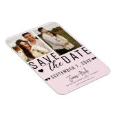 Light Pink Save the Date 2 Foto Hochzeit Magnet (Rechte Seite)