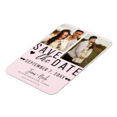 Light Pink Save the Date 2 Foto Hochzeit Magnet (Linke Seite)