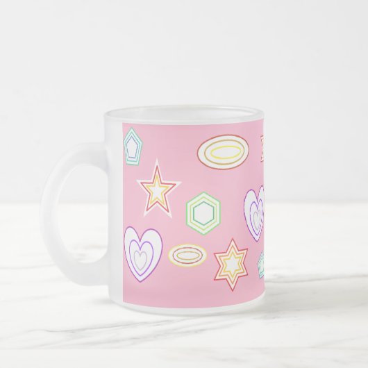Light Pink shapes mug Mattglastasse (Links)