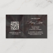 Light Pink Shiny Metallic Blume Business Card Visitenkarte (Rückseite)