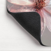 Light Pink Shiny Metallic Flower Business Card Mousepad (Ecke)