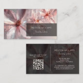 Light Pink Shiny Metallic Flower Business Card Visitenkarte (Vorne/Hinten)
