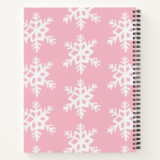 Light Pink Snowflake SpiralNotebook Notizblock (Rückseite)