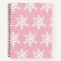 Light Pink Snowflake SpiralNotebook
