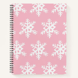 Light Pink Snowflake SpiralNotebook Notizblock