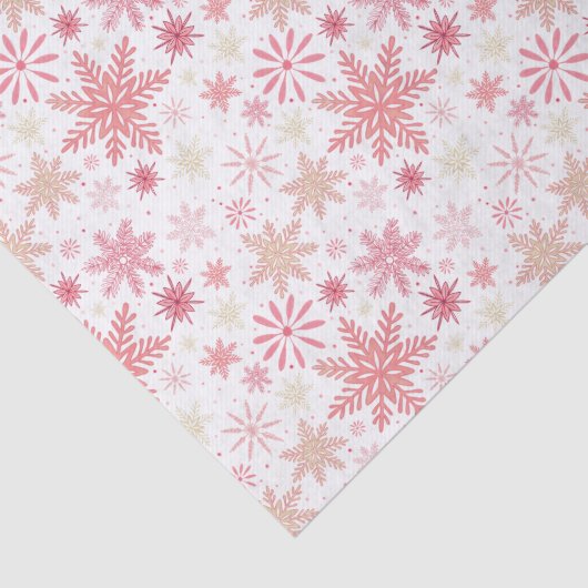 Light Pink Snowflakes Weihnachten Seidenpapier (Ausschnitt)