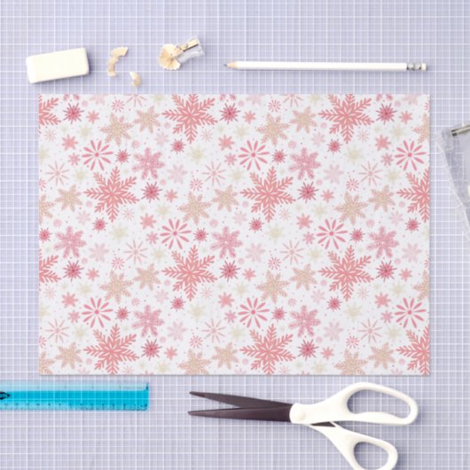 Light Pink Snowflakes Weihnachten Seidenpapier (Handwerk)