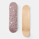 Light Pink Sparkle Star Niedliches Girly Glitzer M Skateboard (Vorderseite)