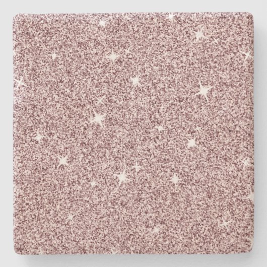 Light Pink Sparkle Star Niedliches Girly Glitzer M Steinuntersetzer (Vorderseite)
