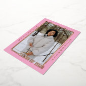 Light Pink Sports Card Foil Grad Ankündigung (Gedreht)