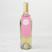 Light Pink Squiggly Squares Personalized Initial Flaschenanhänger (Auf Flasche)