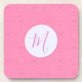 Light Pink Squiggly Squares Personalized Initial Getränkeuntersetzer (Vorderseite)