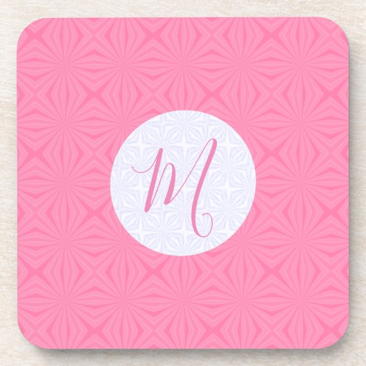 Light Pink Squiggly Squares Personalized Initial  Getränkeuntersetzer (Vorderseite)