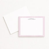 Light Pink Stripe Border Note Card Einladung